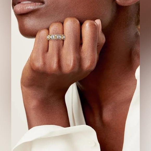 Jean Schlumberger by Tiffany Sixteen Stone Gold Platinum Diamonds Ring w/ Box 7 - Picture 1 of 11